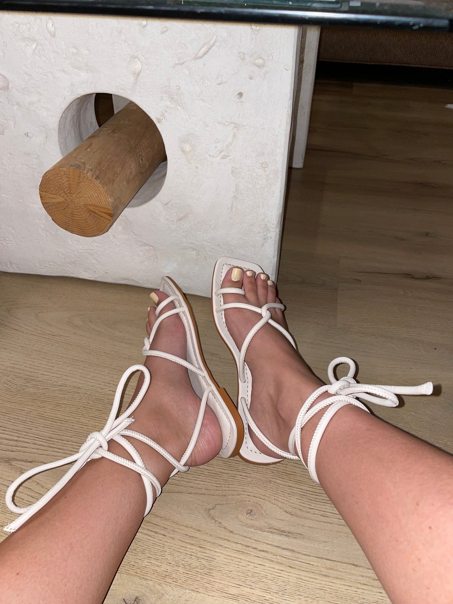 The Lace it Up Ivory Flat