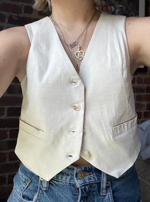 The Gramercy Vest in Cream