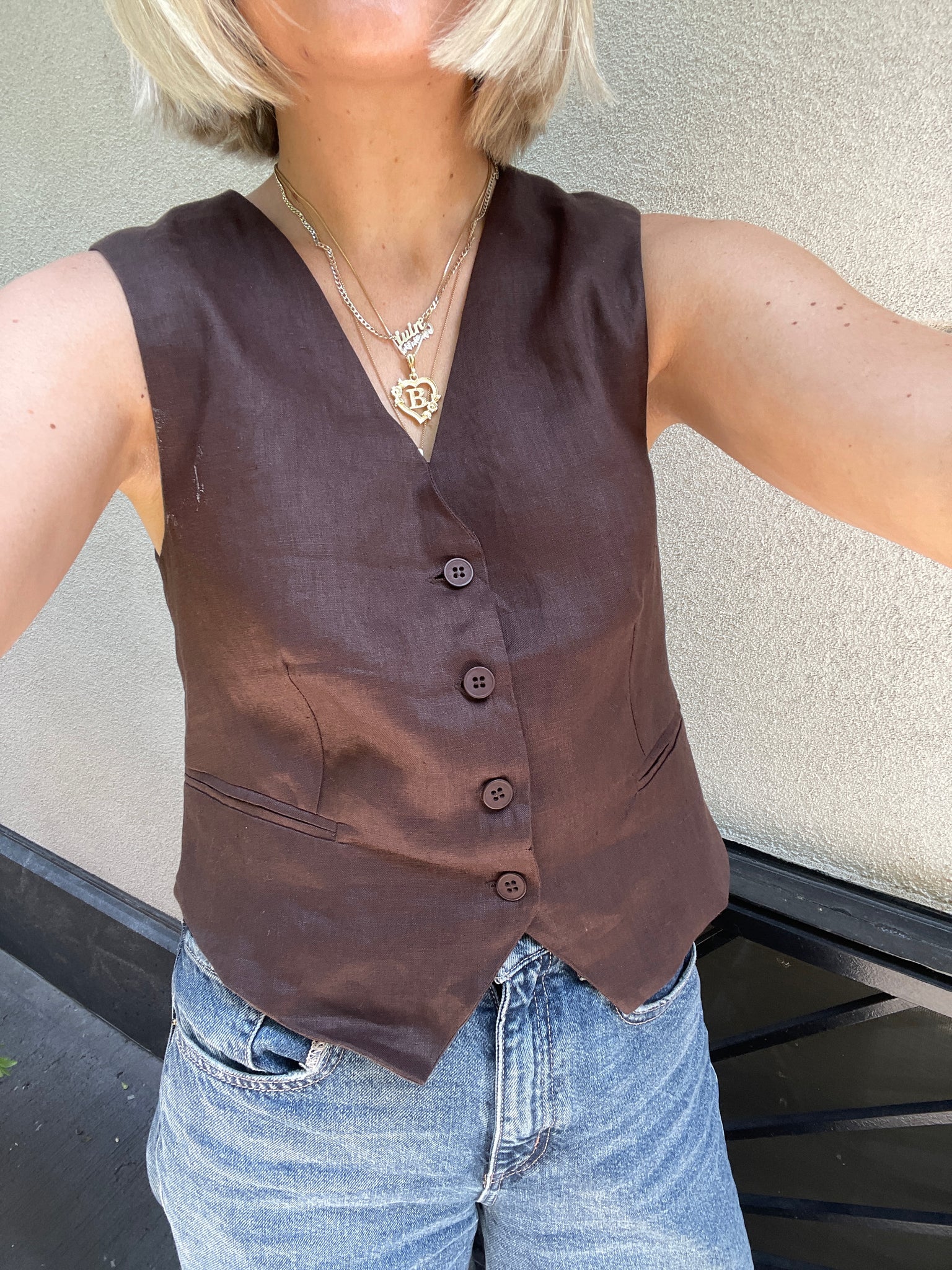 The Gramercy Vest in Brown